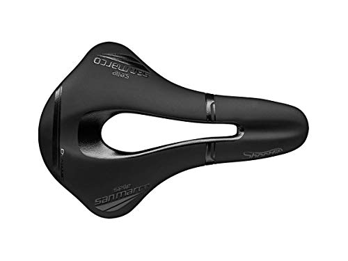 Selle San Marco - Sillín Shortfit Open-Fit Dynamic Wide, Cuero, Unisex Adulto, Negro*